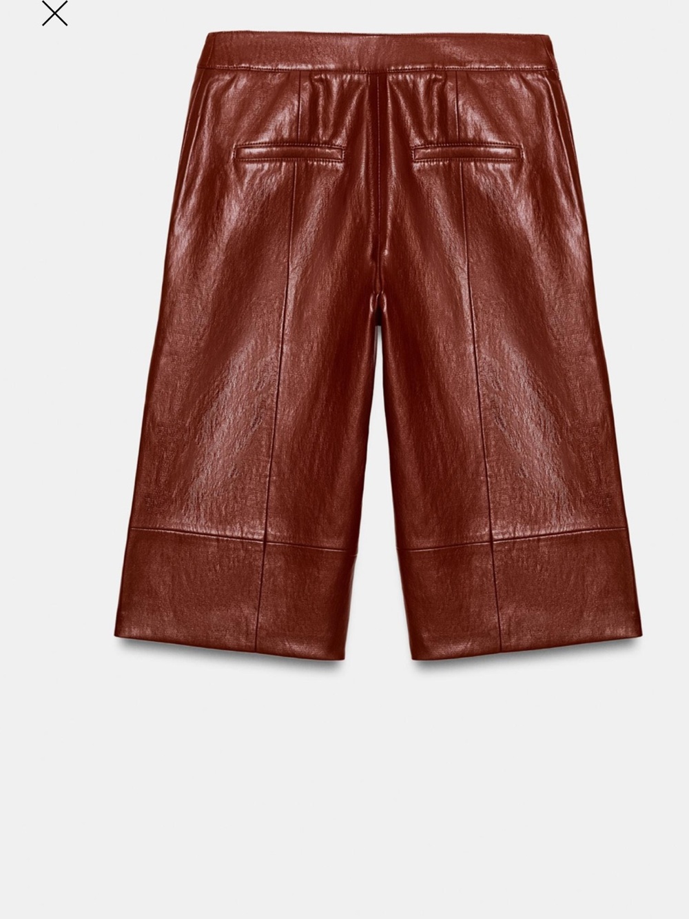 Leather Culotte Jumpsuit in Deep Burgundy - Picture 5 of 6